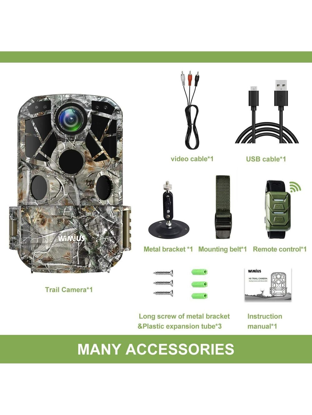 WiMiUS H8 WiFi Trail Camera【2020 Upgraded】 24MP 1296P HD Hunting Game Trail C... - Picture 2 of 11